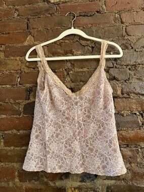 Vintage Lace Camisole Tank Top - Blush Pink